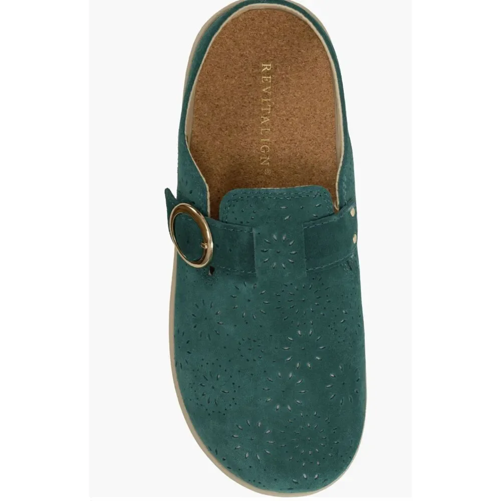 Revitalign Women's Siesta Eclipse Slide Sandals Deep Teal Size 9.5 Orthotic